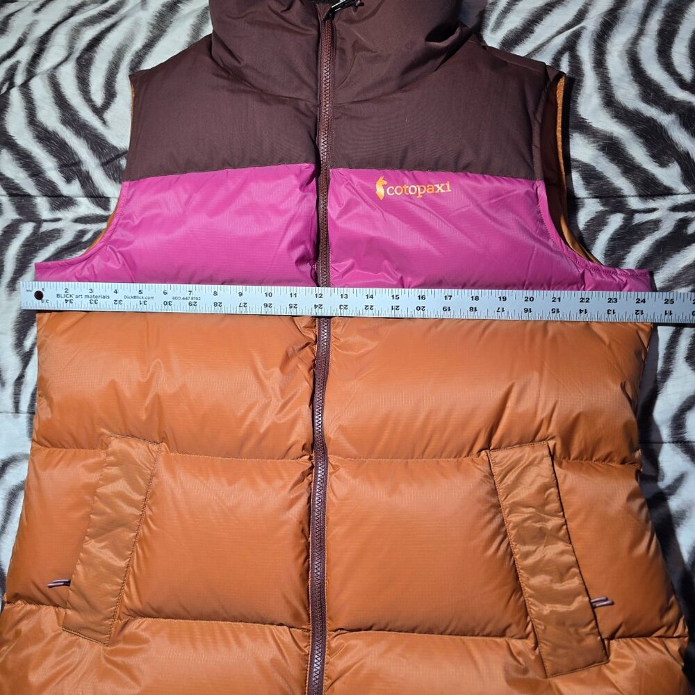 Cotopaxi Solazo 800 Fill Goose Down puffer vest womens XL Chestun Sangria NEW - Picture 9 of 10